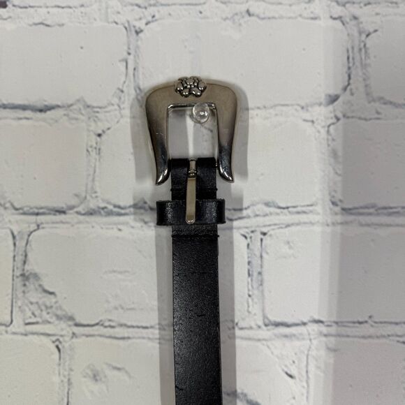 Western Geuine Leather Belt Large Set Black Brown Silver Brass Buckle Western - Picture 7 of 16